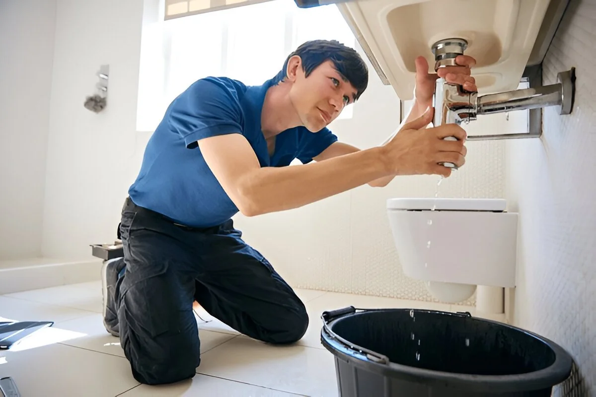 licensed plumber singapore checking water pressure